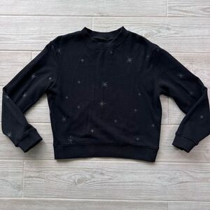 Pistola‎ Womens Black Star Print Cotton Crew Neck Pullover Sweatshirt Size XS